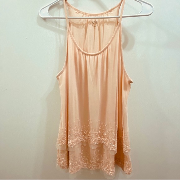 LOFT Beautiful Beaded Sleeveless Top - Picture 1 of 3
